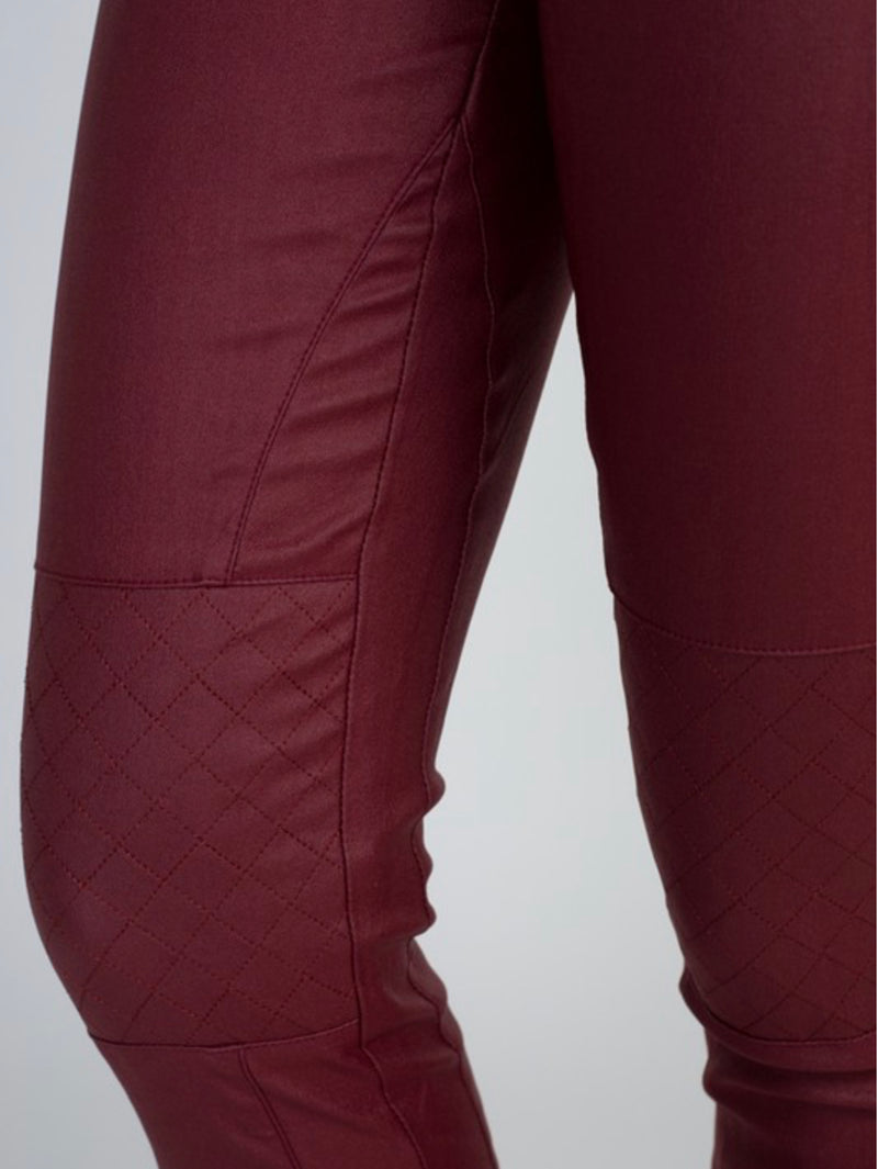 Burgundy faux leather pants - Mesmeric Chic 